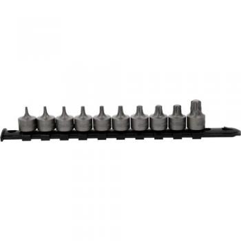 Juego de llaves de vaso KS TOOLS 917.4015, 3/8' Torx, cortas, 10 piezas T10-T55, acero, peso 305g