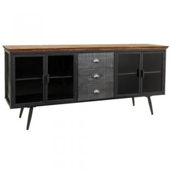 Aparador Wanderlust Deco de Metal y Madera 164x42x74 cm - Almacenamiento único en color marrón
