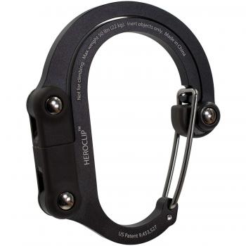 Clip de mosquetón multifunción Heroclip 3 en 1 con gancho giratorio plegable - Clip fuerte para acampar, viaje, herramienta de aventura, accesorio deportivo, Ganchos Carrito Bebé