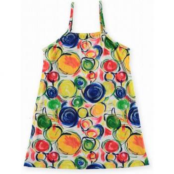 Vestido de niña evasé de círculos abstractos
