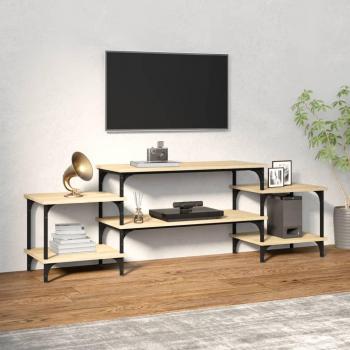 Mueble para TV de madera contrachapada en roble Sonoma, dimensiones 157x35x52 cm