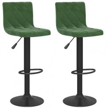 Taburetes de cocina 2 unidades terciopelo verde oscuro