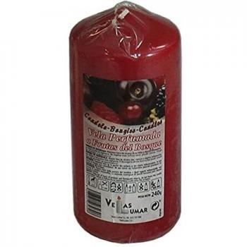 Vela Perfumada Lumar Frutas del Bosque 240 g - Vela aromática con fragancia a frutas del bosque, peso de 240 gramos, elaborada con cera de alta calidad, mecha de algodón para una combust