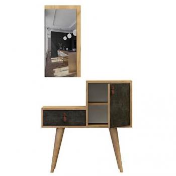 Aparador Wellhome 100% Tablero de aglomerado rechapado en melamina Color Roble Oscuro Concrete