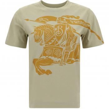 Burberry Women's Ekd Logo Cotton T-Shirt in Grey | Size Large