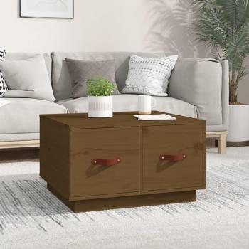 Mesa de centro de madera maciza de pino 60x53x35 cm en color natural, blanco y gris, mesita para salón o comedor, auxiliar, mesa de café; también disponible en color marrón miel