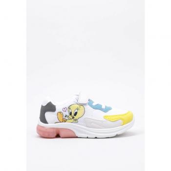 Zapatillas Deportivas con Luces Looney Tunes Piolín para Niña, modelo CERDÁ, talla 28, color Blanco