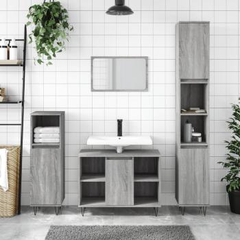Mueble de baño gris Sonoma 30x30x100 cm en madera multicapa