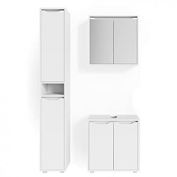 Conjunto de Muebles de Baño Ruben, Blanco, 3 Partes, con Mueble Alto Vicco