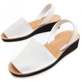 Sandalia de Piel Blanca para Mujer Purapiel Ibisc24 Talla 39
