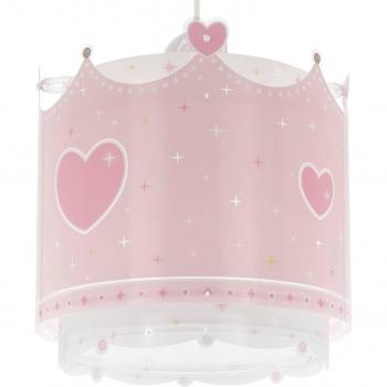 Lámpara de techo infantil Little Queen con diseño de corona y corazones