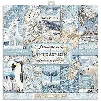 Stamperia Paper Pad 8X8 10PK Antarctic Bloc de Papel de 20,3 x 20,3 cm, Unidades, antiártico, Antártico Ártico, 10 Diseños/1 Cada Uno, Regular