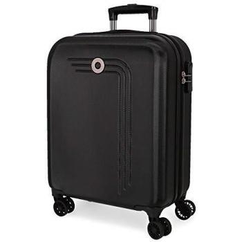 Movom Riga Maleta de Cabina Negro 40x55x20 cms Rígida ABS Cierre combinación 37L 2,8Kgs 4 Ruedas Dobles Equipaje de Mano