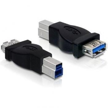 Adaptador USB 3.0 B a A Delock - Conector hembra a macho, negro