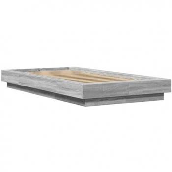 Estructura de cama madera de ingeniería gris Sonoma 90x190 cm