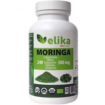 BIO Moringa Oleifera Elikafoods® ORGÁNICA. 240 comprimidos 500 mg. Superfood natural: Vitaminas, proteínas, minerales, antioxidantes. Energizante natural. Vegana, sin gluten y libre de aditivos.