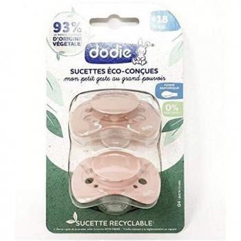 Chupetes Anatómicos Eco-Concebidos +18 Meses - Pack de 2 (Rosa y Azul)