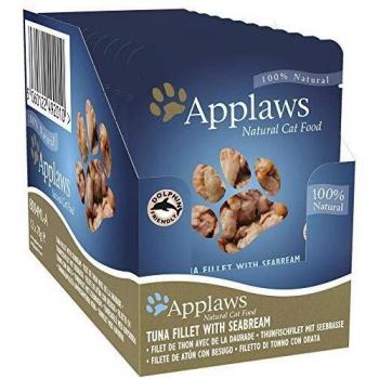 Applaws Cat Pouch in Broth Wet Cat Food - Tuna & Sea Bream 12 x 70g