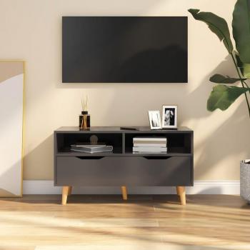 Armario de madera de múltiples capas gris para TV 90x40x48,5 cm