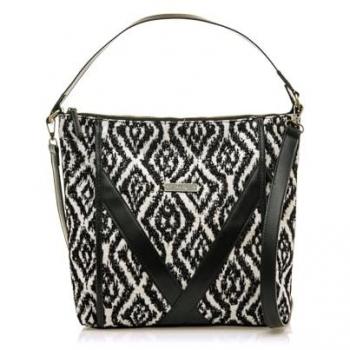 Bolso de hombro MTNG EAST negro casual con cierre de cremallera y estampado animal print