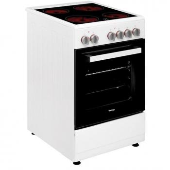 Teka | Cocina de Gas Eléctrica de libre instalación de 50 | Modelo FS 502 4VE | 4 Zonas | Blanco | 31.6 x 34.1 x 44.3 cm
