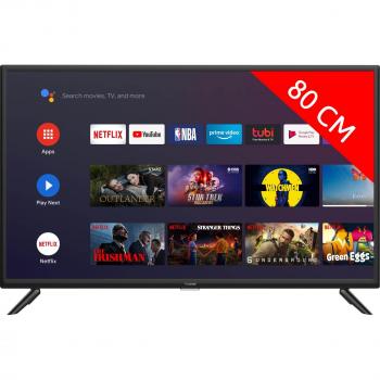 Televisor LED Android Polaroid 32 HD - WiFi - Bluetooth 5.0 - Netflix - Prime Video - Chromecast - 3xHDMI - 2xUSB