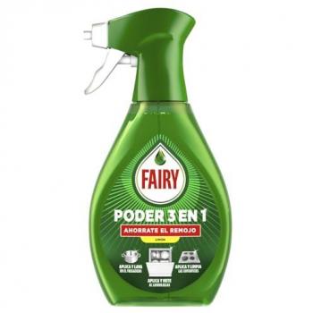 Spray Limón Fairy 500 ml - Lavavajillas Antigrasa Sin Remojo 3 en 1