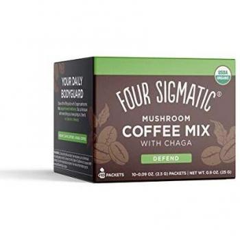 Four Sigmatic Foods - Mezcla de café de champiñones con cordyceps y chaga 10 bolsitas, 30 g, 1 unidad