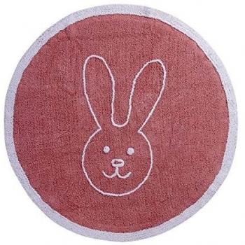 Happy Decor Kids -Alfombra Lavable Bunny 100% Algodón Natural -Rosa- Ø 140