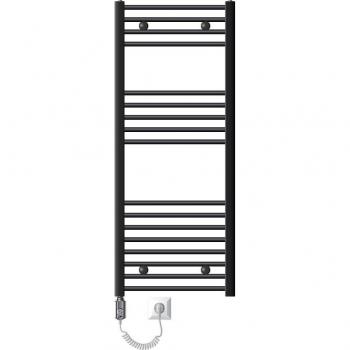 Radiador Eléctrico Curvado para Baño LuxeBath Sahara 500x1200 mm Antracita, Conexión Lateral, Resistencia de 1200W con Termostato y Pantalla Digital