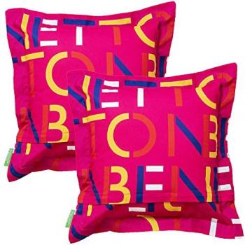 Pack de 2 cojines 100% de algodón color azul CASA BENETTON