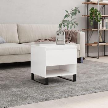 Mesa de centro de madera de ingeniería 50x46x50 cm en color blanco brillante - VidaXL
