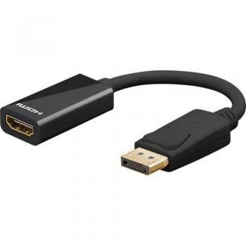 Adaptador de cable de vídeo Goobay 75269 DisplayPort a HDMI 0,1 m, 4K/60Hz, Negro