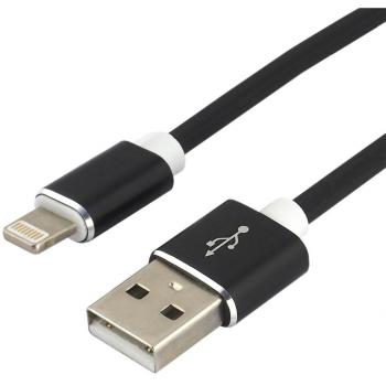 Cable USB Lightning de Silicona everActive CBS-1IB, 100 cm, Carga Rápida hasta 2.4A, Negro