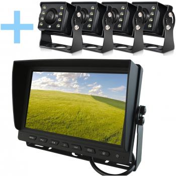 Kit de cámara de aparcamiento Yatek Pantalla AHD 9 + 4 cámaras 1080P con 160º de visión trasera