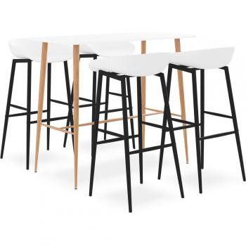 Mesa alta y taburetes de bar 5 piezas blanco vidaXL