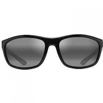 Maui Jim Nuu Landing Polarized Wrap Sunglasses - Black/Gray Gradient, 62mm Size