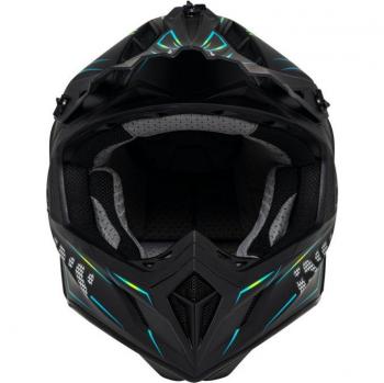iXS Casco de Cross i 189FG 2.0 Negro Mate-Amarillo Fluo, Casco de motocross, color negro mate con detalles en amarillo fluo, talla 2XL