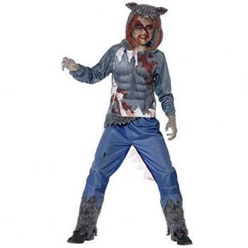 Smiffy's - Disfraz Deluxe Lobo - Guerrero, Color Gris