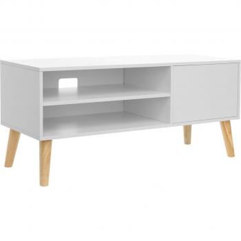 Mueble TV Blanco Vintage de Montaje Fácil 40 x 110 x 49 cm