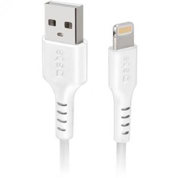 Cable de Datos y Carga USB 2.0 - Lightning 1m Blanco para iPhone (SBS TECABLEUSBIP589W)