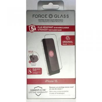 Pack Protección Irrompible para iPhone 15 con Lentes Transparentes Force Glass