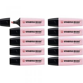 Marcador STABILO BOSS Original Pastel - Caja con 10 unidades - Color rubor rosa