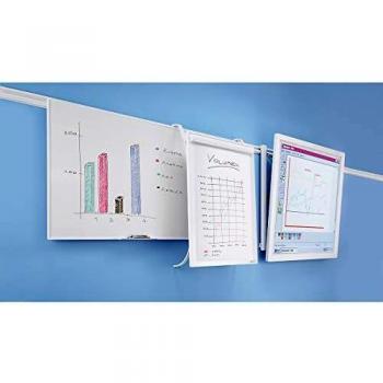Pizarra blanca de acero esmaltado para sistema de rieles dobles - 600 x 900 mm
