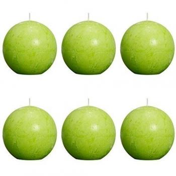 Bolsius Vela de Bola Rústica 80 mm Set de 6 Piezas Limón