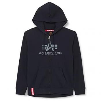 Sudadera con Capucha Alpha Industries Basic Zip Azul (S)