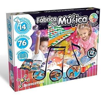 Science4you - Fábrica de Música – Juguete Científico, Crea 12 Instrumentos Musicales como Tambores y Guitarra, Juguetes de Instrumentos Musicales para Niños 6 Años