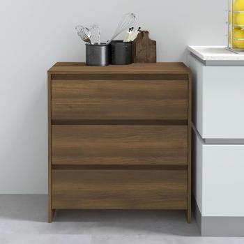 Aparador de madera contrachapada y aglomerado marrón roble 70x41x75 cm, mueble de almacenaje moderno para salón, buffet, armario auxiliar y armario de almacenamiento