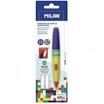 Blister portaminas Compact Mix 0,7 mm con dos gomas recambio