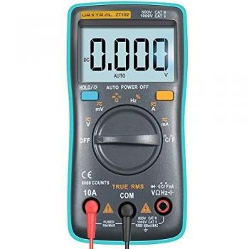 URXTRAL 6000 Counts Multímetro digital de rango automático TRMS Multi Tester con luz de fondo Medir Temperatura AC/DC/OHM/Hz/Temp/Ciclo de trabajo/Probador de continuidad